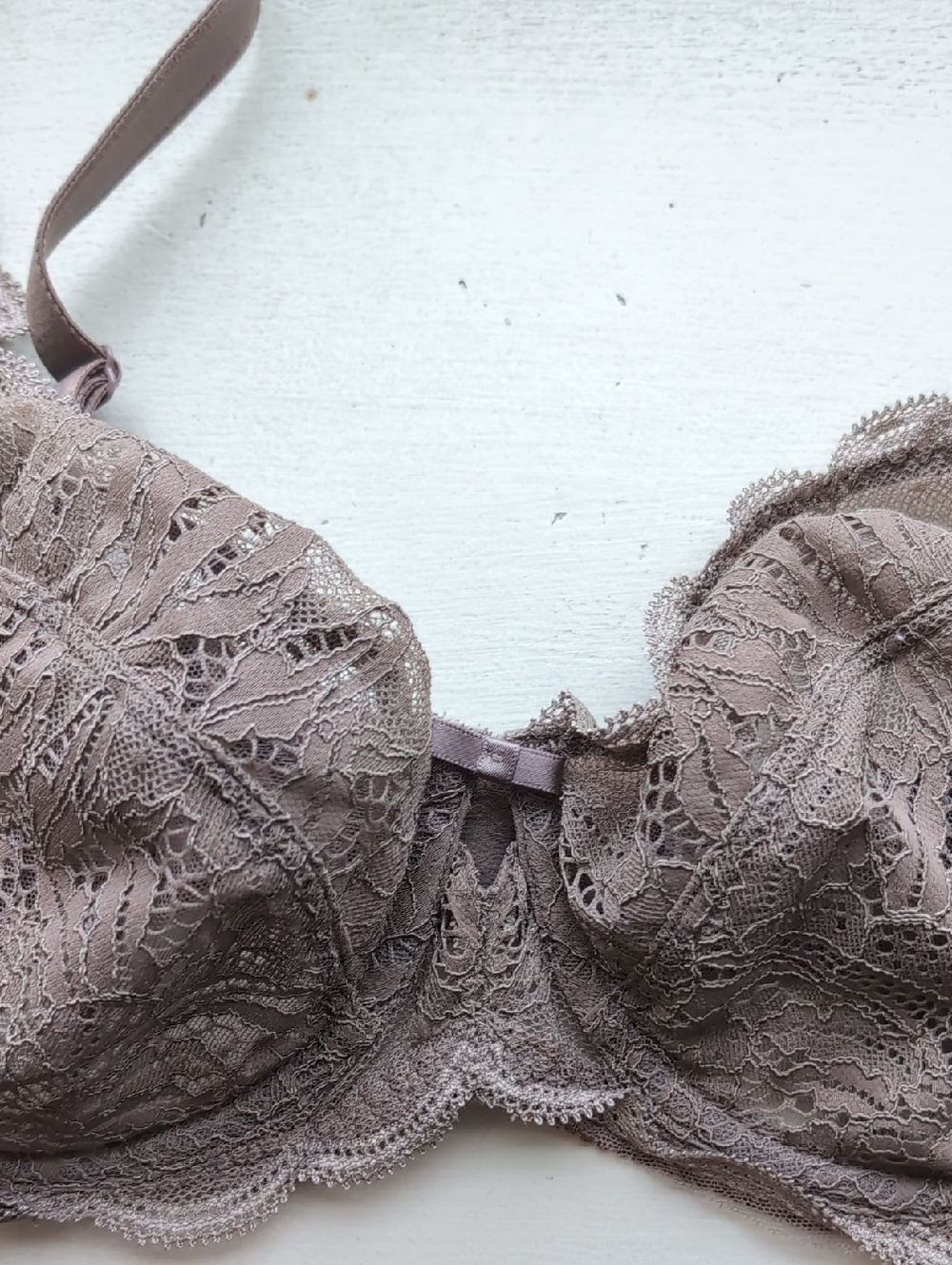 Paramour Lace Underwire Bra in Taupe 32DD Unlined